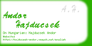 andor hajducsek business card